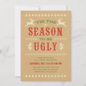 醜いセーターのクリスマスのパーティの招待状 招待状 (正面)