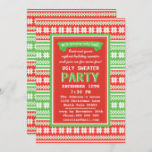 醜いセーターのクリスマスのパーティの招待状 招待状 (正面/裏面)