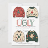 醜いセーターのクリスマスのパーティーを手に入れる 招待状 (正面)