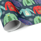 醜いセーターのクリスマスイラストレーション雪の結晶 ラッピングペーパー (ロールコーナー)