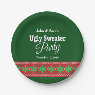 醜いセーターのクリスマスパーティーパーソナライズされた、 ペーパープレート