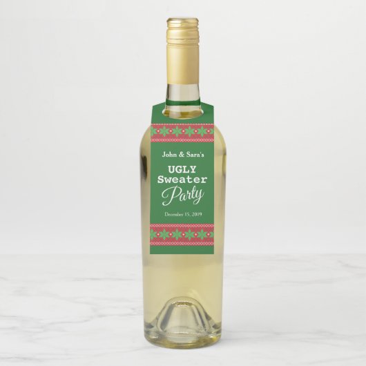 醜いセーターのクリスマスパーティーパーソナライズされた、 ボトルネックタグ (ボトル)
