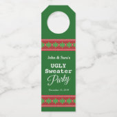 醜いセーターのクリスマスパーティーパーソナライズされた、 ボトルネックタグ (正面)