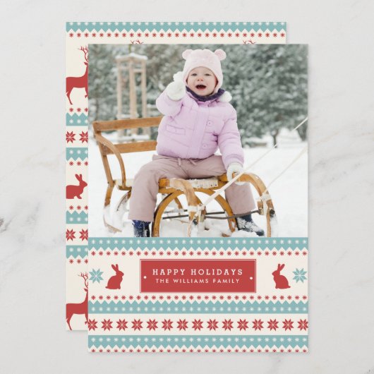 醜いセーターのクリスマスフォトカード シーズンカード (正面/裏面)