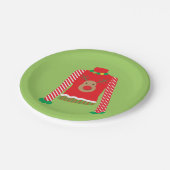 醜いセーターのクリスマス・パーティのプレート(緑) ペーパープレート (アングル)