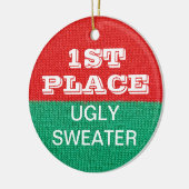 醜いセーターのクリスマス・パーティの勝者の第1賞 セラミックオーナメント (左)
