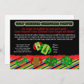 醜いセーターのクリスマス・パーティの招待 招待状 (正面/裏面)