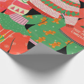 醜いセーターのクリスマス ラッピングペーパー (角)
