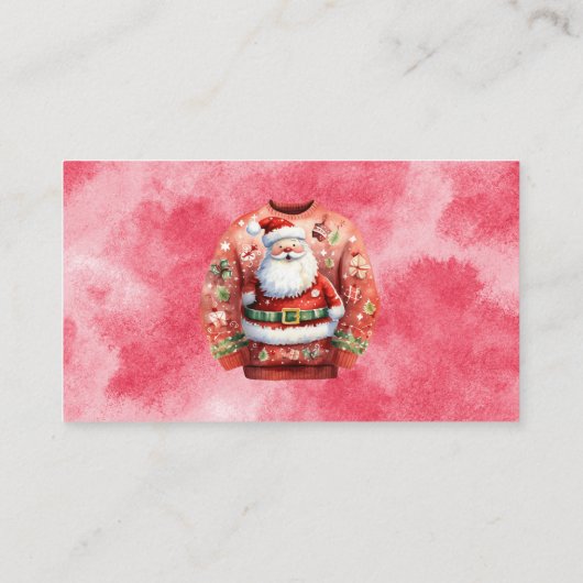 醜いセーターのコンテスト投票カード コーリングカード (裏面)