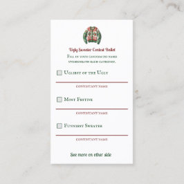 醜いセーターのコンテスト投票バレエ 名刺