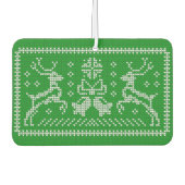 醜いセーターのジャングルのベルクリスマスデアーズグリーン カーエアーフレッシュナー (正面)
