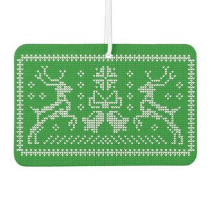 醜いセーターのジャングルのベルクリスマスデアーズグリーン カーエアーフレッシュナー
