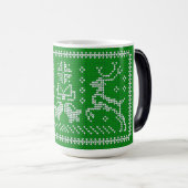 醜いセーターのジャングルのベルクリスマスデアーズグリーン モーフィングマグカップ (正面右)