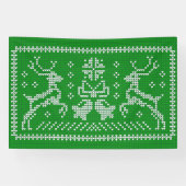 醜いセーターのジャングルのベルクリスマスデアーズグリーン 横断幕 (横)