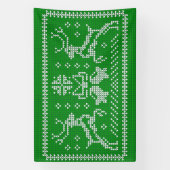 醜いセーターのジャングルのベルクリスマスデアーズグリーン 横断幕 (縦)