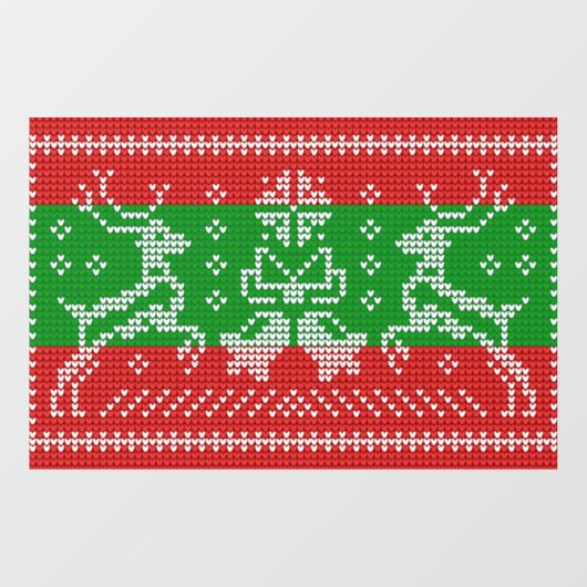 醜いセーターのジャングルのベルクリスマストナカイ ウィンドウサイン (シート)