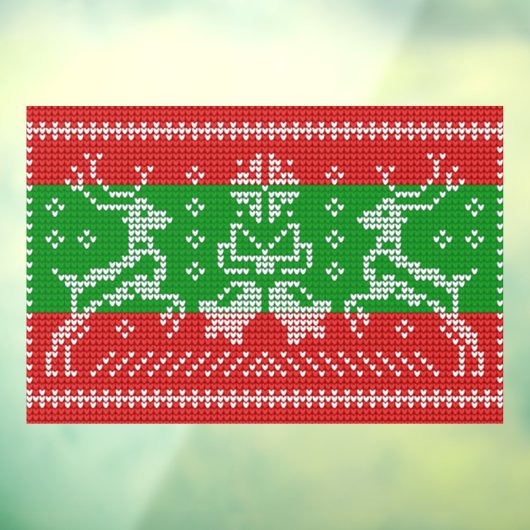 醜いセーターのジャングルのベルクリスマストナカイ ウィンドウサイン (シート3)