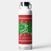 醜いセーターのジャングルのベルクリスマストナカイ ウォーターボトル (正面)