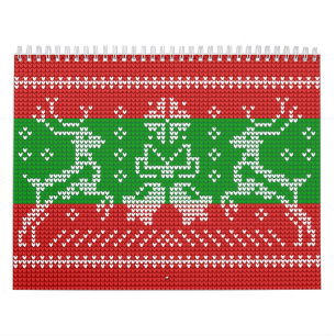 醜いセーターのジャングルのベルクリスマストナカイ カレンダー