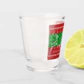 醜いセーターのジャングルのベルクリスマストナカイ ショットグラス (左)