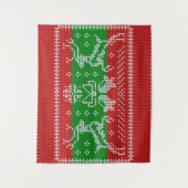 醜いセーターのジャングルのベルクリスマストナカイ タペストリー (正面)