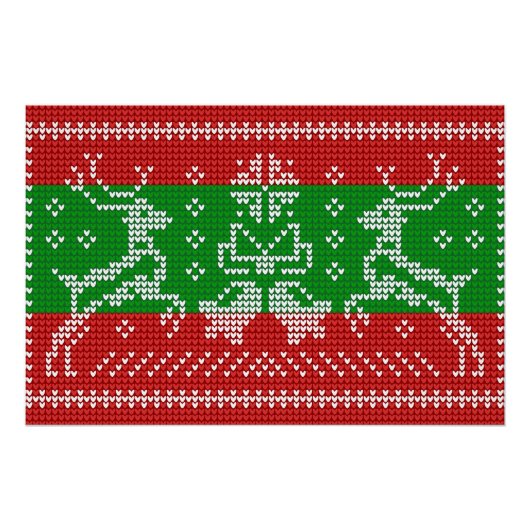 醜いセーターのジャングルのベルクリスマストナカイ ポスター (正面)