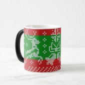 醜いセーターのジャングルのベルクリスマストナカイ モーフィングマグカップ (正面左)