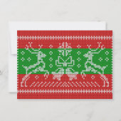 醜いセーターのジャングルのベルクリスマストナカイ 招待状 (裏面)