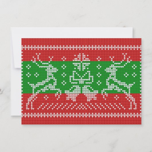 醜いセーターのジャングルのベルクリスマストナカイ 招待状 (正面)