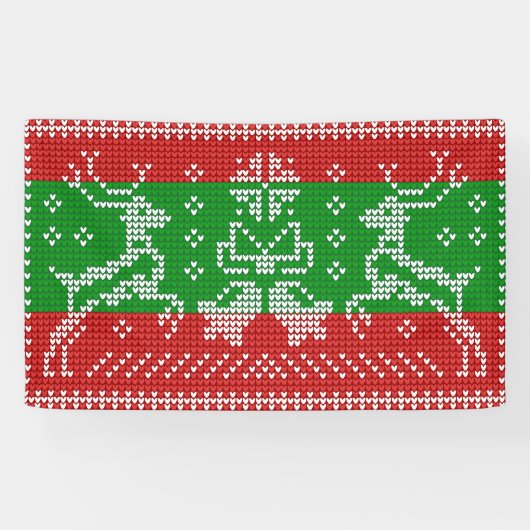 醜いセーターのジャングルのベルクリスマストナカイ 横断幕 (横)