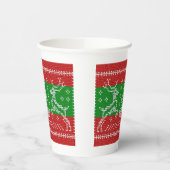 醜いセーターのジャングルのベルクリスマストナカイ 紙コップ (左)