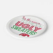 醜いセーターのテーマのパーティーのプレート ペーパープレート (アングル)