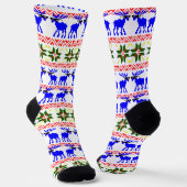 醜いセーターのトナカイのクリスマス ソックス (傾斜あり)