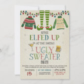 醜いセーターのパーティの招待状がクリスマスを過ごす 招待状 (正面)