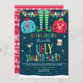 醜いセーターのパーティの招待状がクリスマスを過ごす 招待状