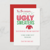 醜いセーターのパーティの招待状 招待状 (正面/裏面)