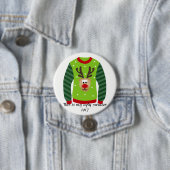 醜いセーターのパーティーのトナカイのクリスマスPin 缶バッジ (インサイチュ)