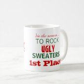 醜いセーターの勝者賞マグ コーヒーマグカップ (正面右)