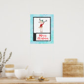 醜いセーターを着たクリスマスのトナカイお洒落 ポスター (キッチン)