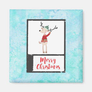 醜いセーターを着たクリスマスのトナカイお洒落 マグネット