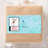 醜いセーターを着たクリスマスのトナカイお洒落 ラベル (インサイチュ)