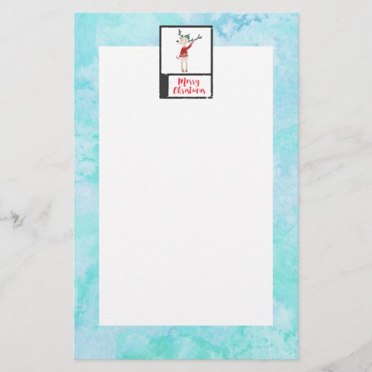 醜いセーターを着たクリスマスのトナカイお洒落 便箋 (正面)