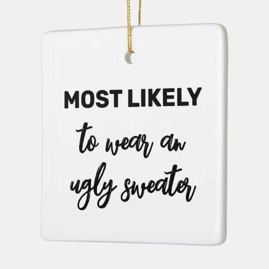 醜いセーターを衣服する可能性が高い セラミックオーナメント (左)