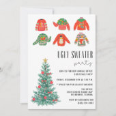 醜いセーターオフィスクリスマスホリデーパーティー 招待状 (正面)