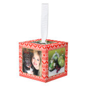 醜いセーターカスタムフォトキューブクリスマスオーナメント キューブオーナメント (正面アングル)