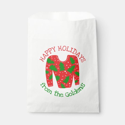醜いセーターカスタムホリデークリスマスギフト フェイバーバッグ (正面)