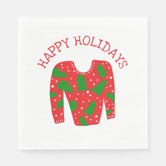 醜いセーターカスタムホリデークリスマス スタンダードランチョンナプキン (正面)