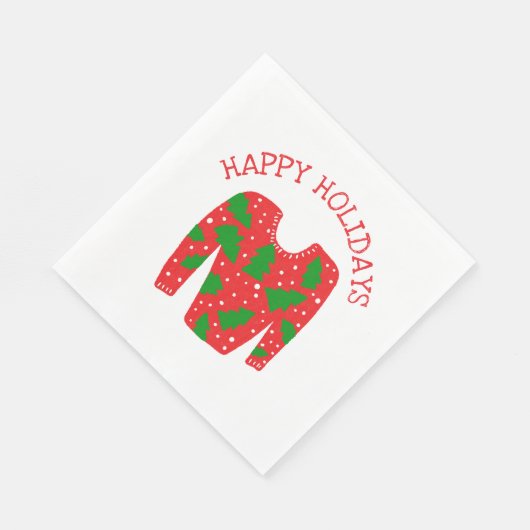 醜いセーターカスタムホリデークリスマス スタンダードランチョンナプキン (角)