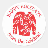 醜いセーターカスタムホリデークリスマス ラウンドシール (正面)