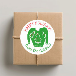 醜いセーターカスタムホリデークリスマス ラウンドシール